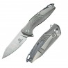 TF5290 Couteau Defcon Mako S35VN Satin/Stonewashed Blade Gray Titanium Handles Framelock Clip - Livraison Gratuite