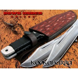 DUKKB Down Under Kookaburra Couteaux de Lancer 440C Blade Manche Cuir Etui Cuir - Livraison Gratuite