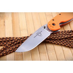 Couteau Ontario Rat 1 Orange Acier AUS-8 Satin Manche FRN Linerlock Clip ON8848OR - Livraison Gratuite