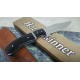  Lot de 3 Couteaux de Chasse Manche Corne Lame Acier Inox Etui Cuir PA203411 - Livraison Gratuite