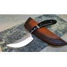 Couteau Skinner Manche Corne Lame Acier Inox Etui Cuir PA203419HN - Livraison Gratuite