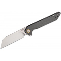 Couteau CJRB Rampart Carbon Fibber Lame Acier D2 Stonewash Manche Fibre de Carbone Linerlock Clip J1907CF - Livraison Gratuite