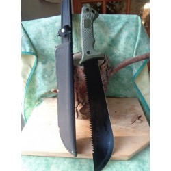 Couteau Bowie Machette Hunter Field Machete Lame Acier Inox Manche Green Abs Etui Nylon CN211503 - Livraison Gratuite