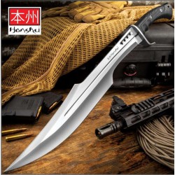 Sabre Honshu Spartan Sword Lame Acier 7Cr13 Manche TPR Etui Cuir UC3345 - Livraison Gratuite