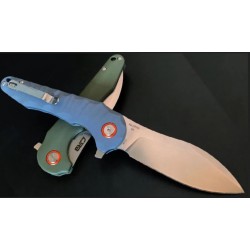 Couteau CJRB Mangrove Blue/Gray Lame Acier D2 Manche G10 Linerlock Clip J1910GYC - Livraison Gratuite