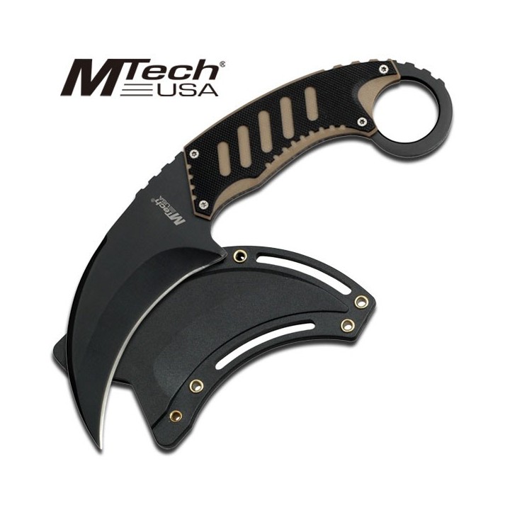 Couteau Karambit Mtech Acier 440 Manche G-10 MT665BT - Livraison Gratuite