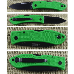 Couteau Ka-bar Dozier Folding Hunter Lame Acier AUS-8 Manche Zytel Green Lockback Clip KA4062KG - Livraison Gratuite