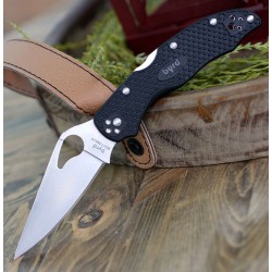 Couteau Spyderco Byrd Harrier 2 Lame Acier 8Cr13MoV Manche FRN Lockback Clip BY01PBK2 - Livraison Gratuite