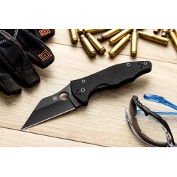 Couteau Spyderco Yojimbo 2 Compression Lock Lame Acier S30V Manche G10 Made USA SC85GPBBK2 - Livraison Gratuite