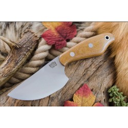 Couteau Bark River Skelton Occipital Natural Manche Micarta Lame Acier 154CM Etui Cuir Made USA BA10051MNC - Livraison Gratuite