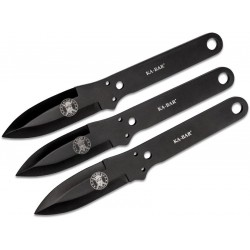Lot de 3 Couteaux de Lancer Ka-Bar Throwing Knife Set Lame Acier 3Cr13 Etui Polyester KA1121 - Livraison Gratuite
