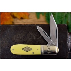 Couteau Rough Rider Barlow Classic Carbon Manche Jaune Synthétique 2 Lames Carbone RR2040 - Livraison Gratuite