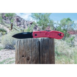 Couteau Ka-bar Dozier Folding Hunter Lame Acier AUS-8 Manche Zytel Red Lockback Clip KA4062RD - Livraison Gratuite