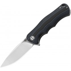 Couteau Bestech Bobcat D2 Satin Manche Black/Blue G10 Linerlock Clip BTKG22D1 - Livraison Gratuite