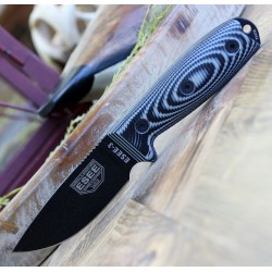 Couteau ESEE Esee-3 Black Manche Gray/Black G10 Acier Carbone 1095 Etui Plastique Made USA ES3PMB002 - Livraison Gratuite