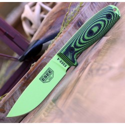 Couteau ESEE Esee-4 Venon Green Manche Neon/Black G10 Acier Carbone 1095 Etui Plastic USA ES4PVG007 - Livraison Gratuite