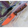 Couteau ESEE Esee-4 Orange Manche Orange/Black G10 Acier Carbone 1095 Etui Plastic USA ES4POR006 - Livraison Gratuite