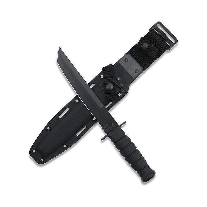 Couteau Tactical Ka-bar Black Tanto Lame Acier 1095 Manche Kraton Etui Kydex KABAR Made In USA KA1245 - Livraison Gratuite