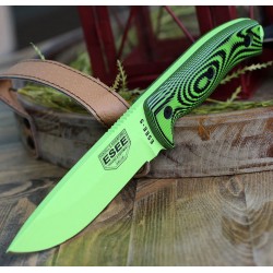 Couteau ESEE Esee-5 OD Venom Green Manche Neon Green G10 Acier Carbone 1095 Etui USA ES5PVG007 - Livraison Gratuite