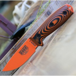 Couteau ESEE Esee-3 Orange Manche Orange/Black G10 Acier Carbone 1095 Etui USA ES3PMOR006 - Livraison Gratuite