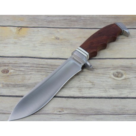 Couteau de Chasse Survie Browning Red Sandalwood Handle Lame Acier Inox Etui Nylon BR0157 - Livraison gratuite