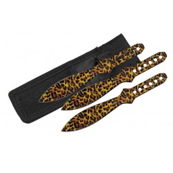 Lot de 6 Couteaux de Lancer Cheetah Throwing Knife Set 6 Pcs Acier Inox Etui Nylon CN211414CT - Livraison Gratuite
