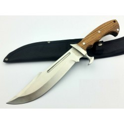 Couteau Bowie Frost Cutlery Alamo Davy Crockett Acier Carbone/Inox Manche Bois Etui Nylon FBKH013WW - Livraison Gratuite