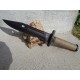 Couteau de Combat Lame Acier 3Cr13 Manche Abs Tan Etui Nylon CBR370 - Livraison Gratuite