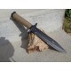 Couteau de Combat Lame Acier 3Cr13 Manche Abs Tan Etui Nylon CBR370 - Livraison Gratuite