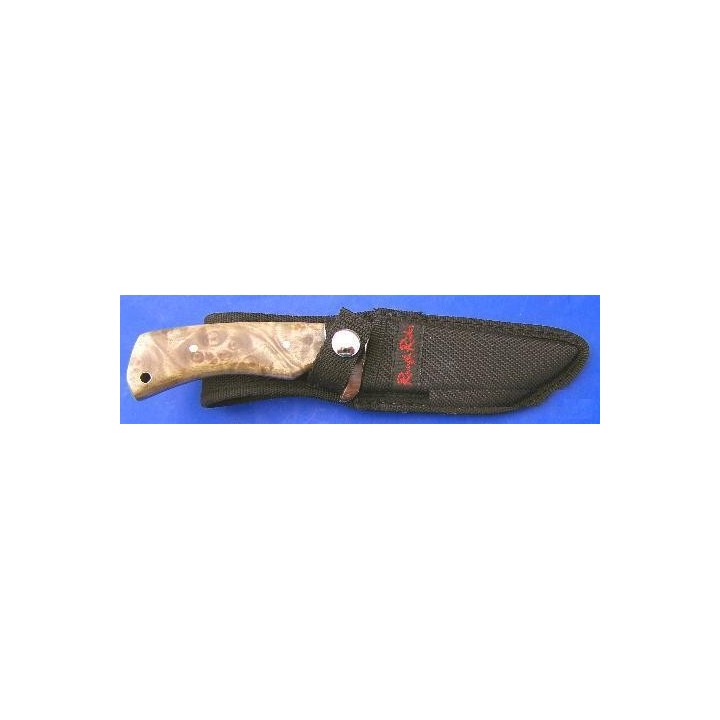 Couteau Poignard de Chasse Camping Rando Camp Acier 440 Manche Bois Etui Nylon RR844 - Livraison Gratuite