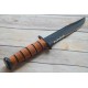 Couteau KA-BAR Army Fighting Knife Lame Carbone 1095 Serr Manche & Etui Cuir Made USA KA1219 - Livraison Gratuite