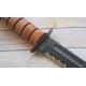 Couteau KA-BAR Army Fighting Knife Lame Carbone 1095 Serr Manche & Etui Cuir Made USA KA1219 - Livraison Gratuite