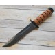 Couteau KA-BAR Army Fighting Knife Lame Carbone 1095 Serr Manche & Etui Cuir Made USA KA1219 - Livraison Gratuite