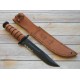 Couteau KA-BAR Army Fighting Knife Lame Carbone 1095 Serr Manche & Etui Cuir Made USA KA1219 - Livraison Gratuite