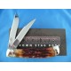 Couteau Rough Rider Jumbo Trapper Brown Lames Acier T10 Manche Os RR1801 - Livraison Gratuite