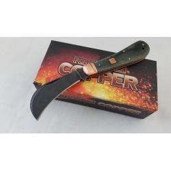 Couteau Serpette Rough Rider Copper Bolster Hawkbill Lame Acier 440 Manche Os RR1587 - Livraison Gratuite