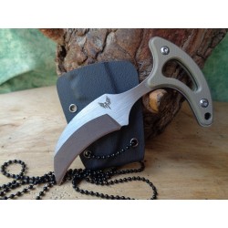 Lot de 2 Couteau de Cou Push Dagger Combat Ready Lame Acier 440 Manche G-10 Etui Kydex CBR369 - Livraison Gratuite