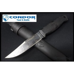 Couteau Condor Bushglider Knife Black Acier Carbone 1095 Manche & Etui Abs Made El Salvador CTK395042HC - Livraison Gratuite