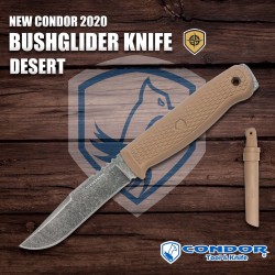 Couteau Condor Bushglider Knife Tan Acier Carbone 1095 Manche & Etui Abs Made El Salvador CTK394842HC - Livraison Gratuite