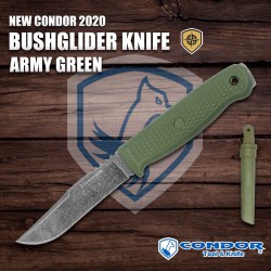 Couteau Condor Bushglider Knife Green Acier Carbone 1095 Manche & Etui Abs Made El Salvador CTK394942HC - Livraison Gratuite
