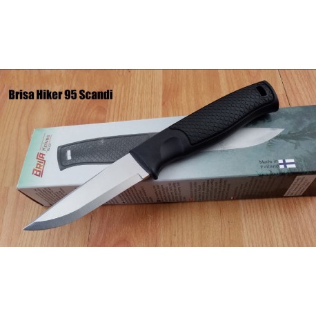 Couteau Brisa Hiker 95 Scandi Lame Acier 12C27 Manche FRN Etui Cuir Made Finland BRI23001 - Livraison Gratuite