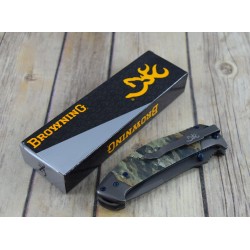 Couteau Browning Tactical TDX Camo Manche ABS Lame Acier Inox/Titane Linerlock Clip BR0374 - Livraison Gratuite