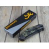 Couteau Browning Tactical TDX Camo Manche ABS Lame Acier Inox/Titane Linerlock Clip BR0374 - Livraison Gratuite