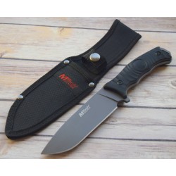 MT2070C Couteau De Survie Bushcraft Mtech Acier 440 Gray Manche FRN Etui Nylon - Livraison Gratuite