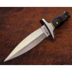 Couteau de Botte Dague MTech Boot Dagger Lame Acier 440 Manche Bois Etui Nylon MT2003 - Livraison Gratuite