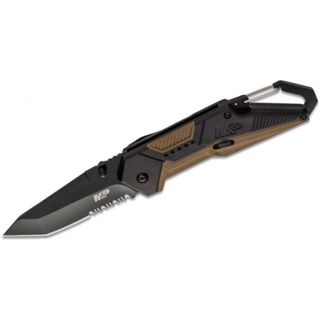 Couteau Smith&Wesson M&P Repo A/O Lame Tanto 8Cr13MoV Manche Alum Linerlock Clip SW1122579 - Livraison Gratuite