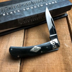 Couteau Rough Rider Black Smooth Bone Lame Titane Manche Os RR1773 - Livraison Gratuite