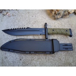 Couteau de Combat Frost Cutlery Tactical Lame Acier 3Cr13 Manche Abs Etui Plastique Rigide FTX442B - Livraison Gratuite