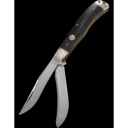 Couteau Saddlehorn Jumbo Trapper 2 Lames Acier D2 Manche Micarta Marbles MR433 - Livraison Gratuite