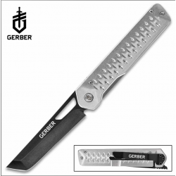 Couteau Gerber Ayako Tanto Silver Lame Acier 7Cr17MoV Manche Aluminium/Acier G1689 - Livraison Gratuite